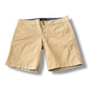 American Eagle Stretch Khaki Short Casual Cotton Spandex Summer Women’s Size 8